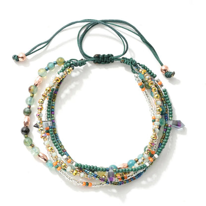 Bohemian Geometric Color Block Alloy Knitting Women's Bracelets