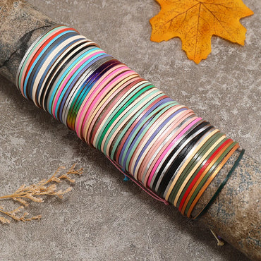 Bohemian Geometric Color Block Leather Rope Wax Line Handmade Women's Bracelets