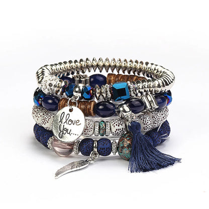 Bohemian Geometric Feather Arylic Glass Women's Bracelets