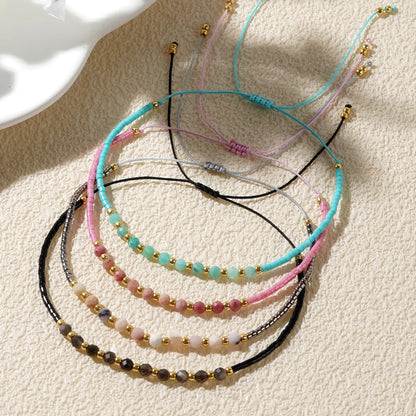 Bohemian Geometric Glass Glass Rope Handmade Women's Drawstring Bracelets