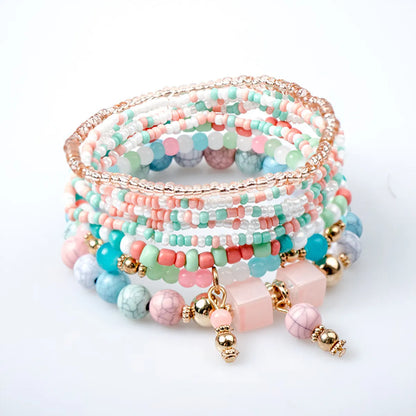 Bohemian Geometric Resin Beaded Women's Bracelets