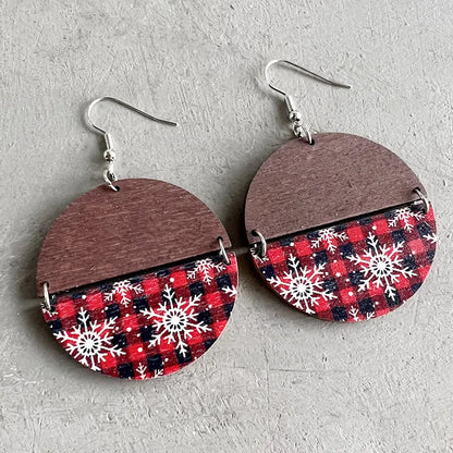 Bohemian Geometric Wood Christmas Women'S Drop Earrings