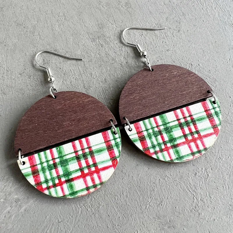 Bohemian Geometric Wood Christmas Women'S Drop Earrings