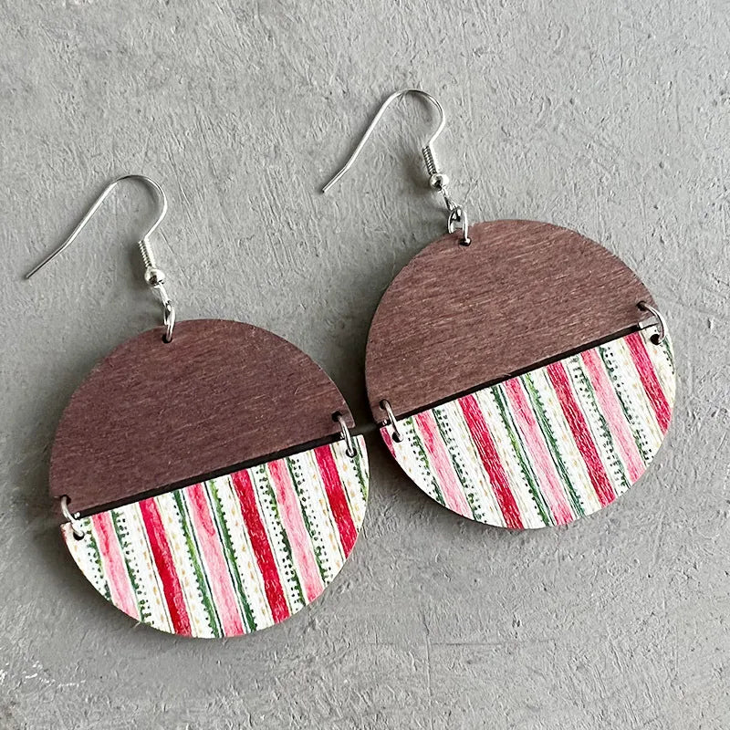 Bohemian Geometric Wood Christmas Women'S Drop Earrings