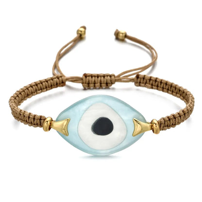 Bohemian Hand-Woven Acrylic Resin Evil Eye Bracelet