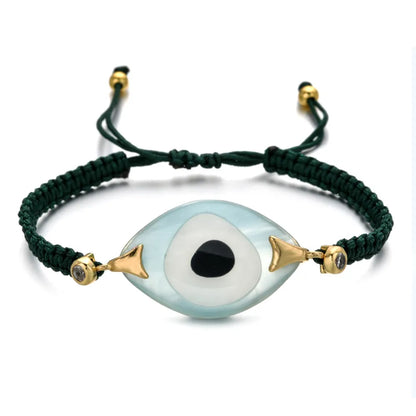 Bohemian Hand-Woven Acrylic Resin Evil Eye Bracelet