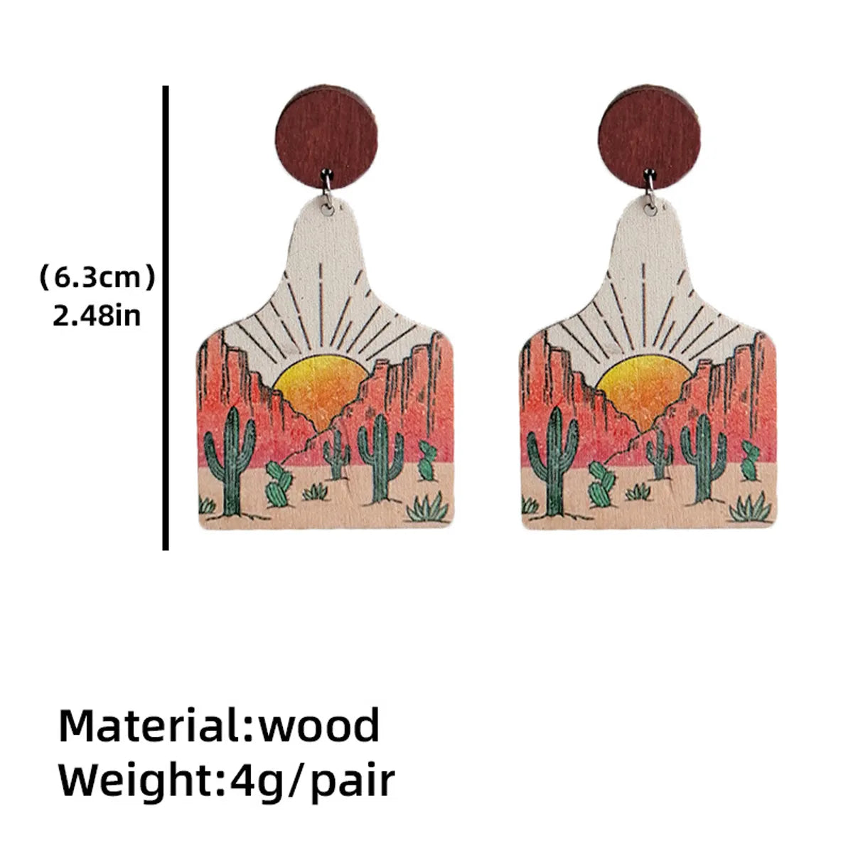 Bohemian Landscape Wood Women's Drop Earrings