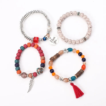 Bohemian Letter Artificial Pearl Alloy Wholesale Bracelets