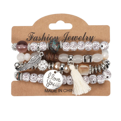 Bohemian Letter Artificial Pearl Alloy Wholesale Bracelets