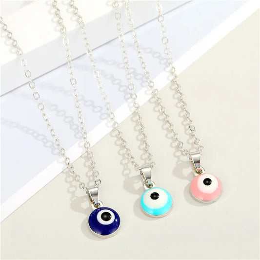 Bohemian Resin Round Eye Pendant Necklace