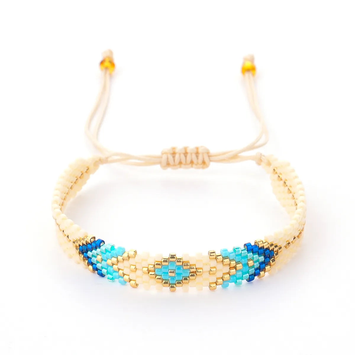 Bohemian Rhombus Glass Seed Bead Rope Wholesale Drawstring Bracelets