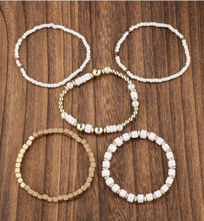 Bohemian Round Alloy Seed Bead Beaded Women'S Bracelets