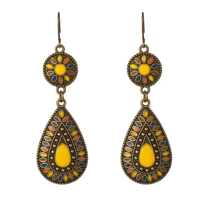 Bohemian Round Water Droplets Alloy Enamel Women'S Drop Earrings