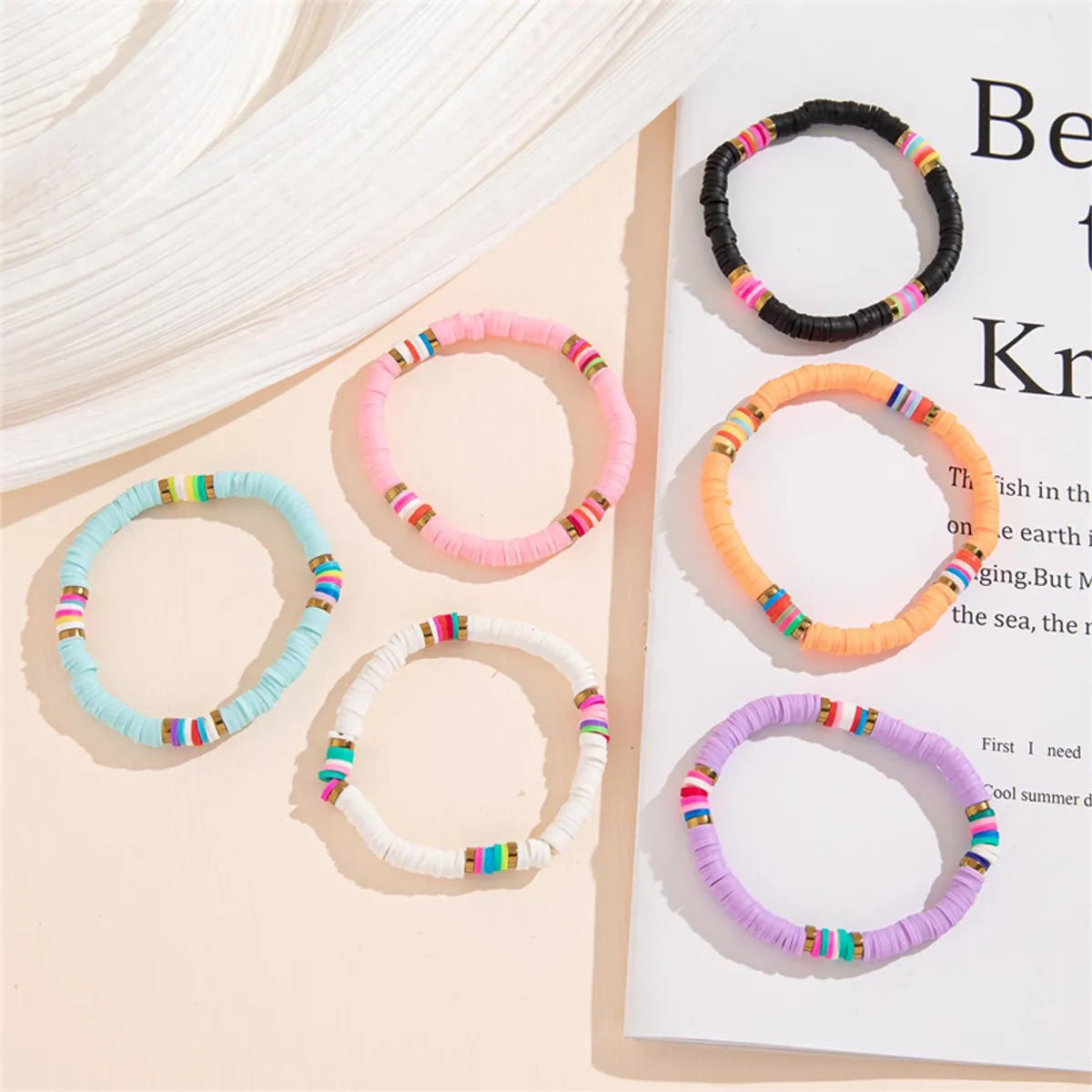 Bohemian Simple Style Colorful Soft Clay Beaded Women's Bracelets