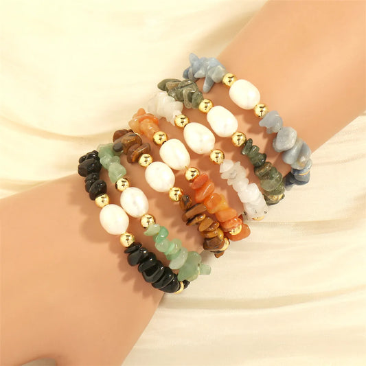 Bohemian Simple Style Irregular Freshwater Pearl Gravel Wholesale Bracelets