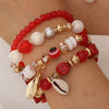 Bohemian Simple Style Shell Alloy Resin Glass Wholesale Bracelets