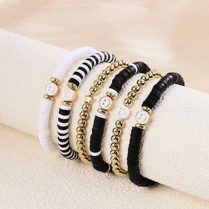 Bohemian Smile Face Soft Clay Wholesale Bracelets