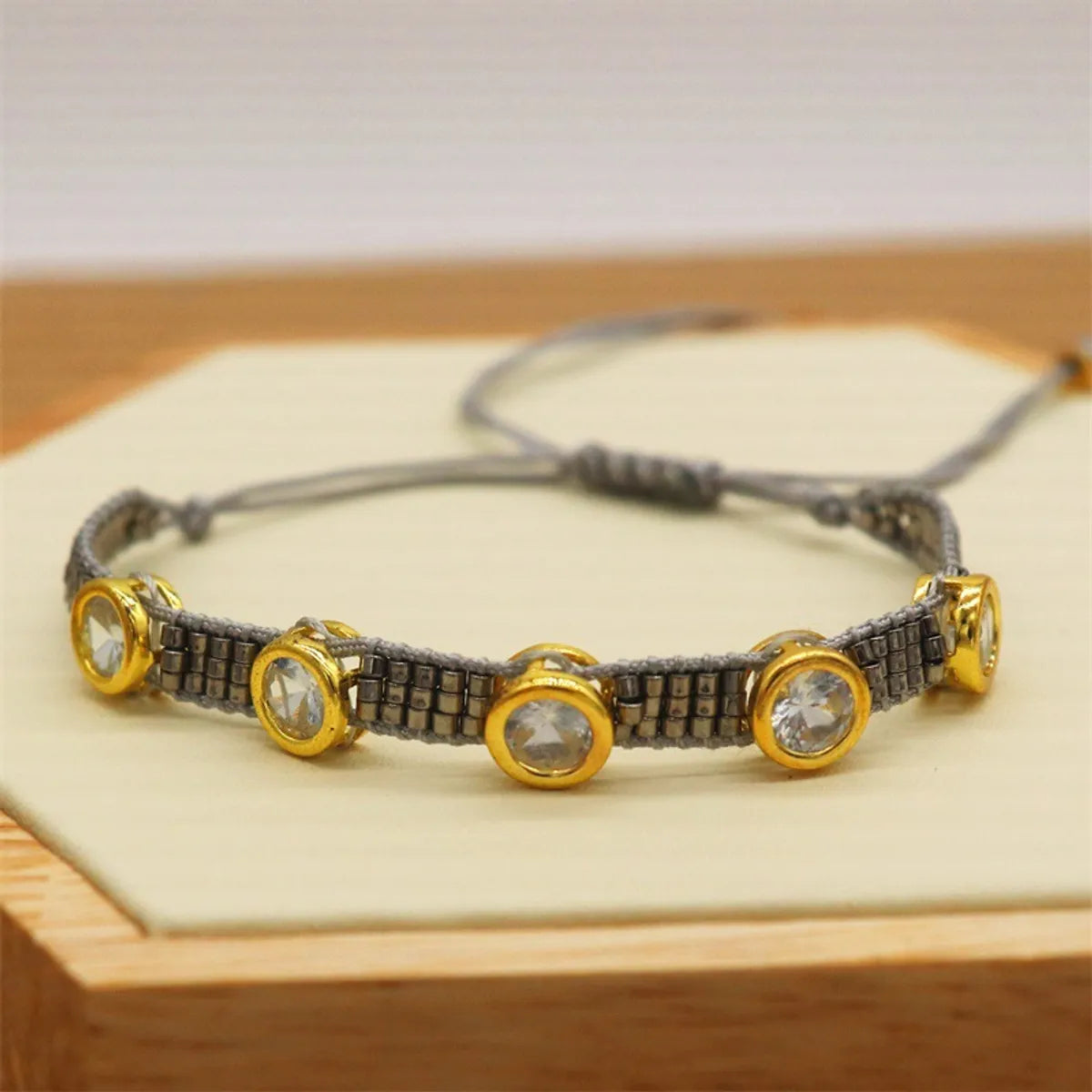 Bohemian Solid Color Zircon Glass Wholesale Bracelets