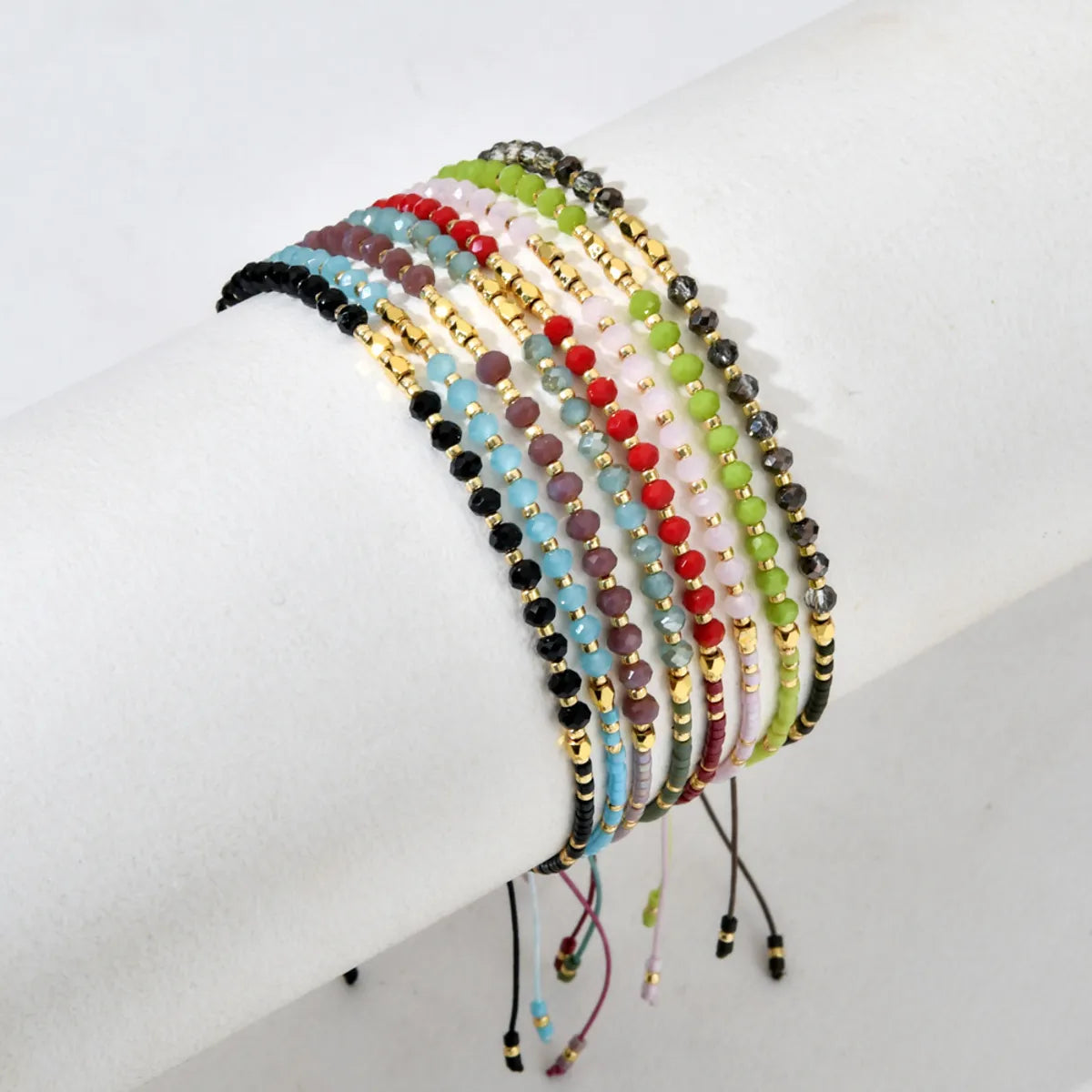 Bohemian Solid Color Natural Stone Drawstring Bracelets