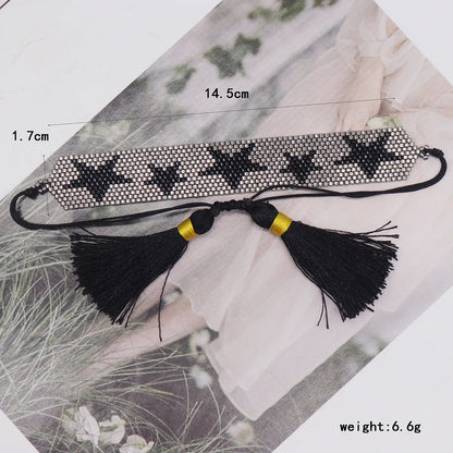 Bohemian Star Glass Tassel Unisex Bracelets 1 Piece