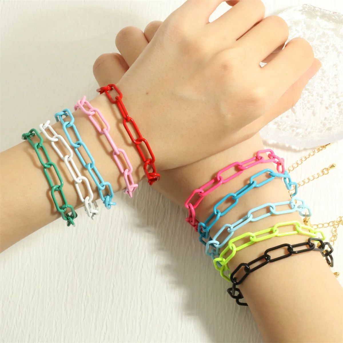 Bohemian Streetwear Solid Color Copper Stoving Varnish Plating 18k Gold Plated Bracelets