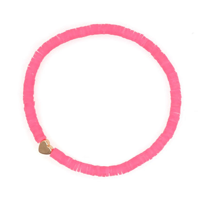 Bohemian Style Colored Soft  Heart Bracelet Wholesale