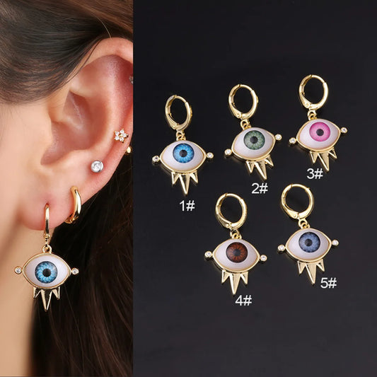 Bohemian Style Colorful Eye Shape Single Earrings