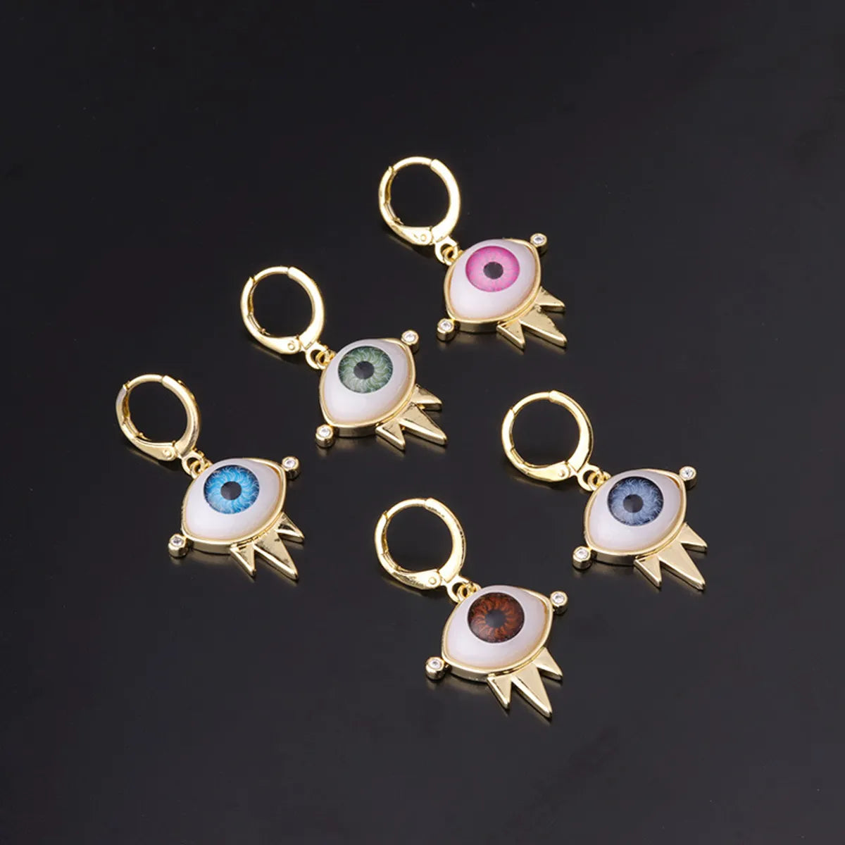 Bohemian Style Colorful Eye Shape Single Earrings