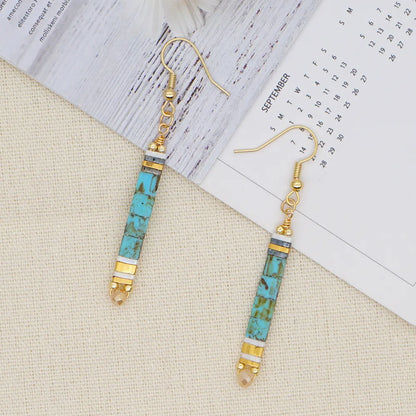 Bohemian Style Creative Rainbow Beads Long Earrings