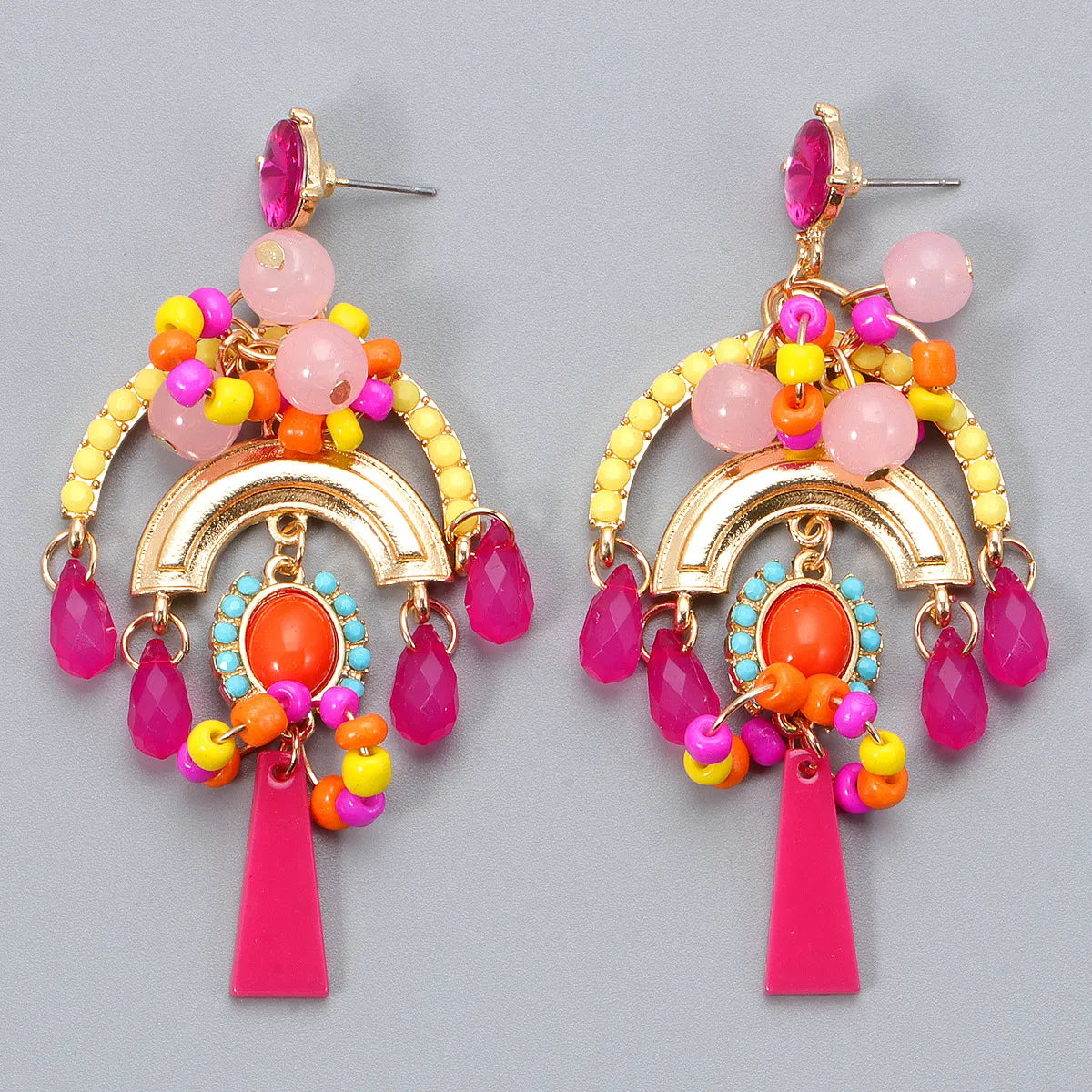 Bohemian Style Diamond Retro Earrings