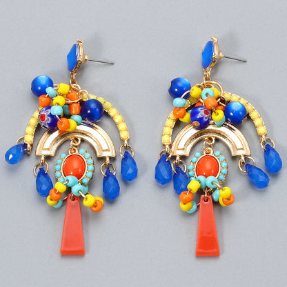 Bohemian Style Diamond Retro Earrings