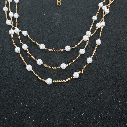 Bohemian Style Simple Multi-layer Pearl Fashion Necklace Wholesale