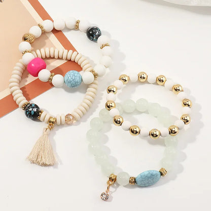 Bohemian Style Turquoise Tassel Beaded Multilayer Bracelet