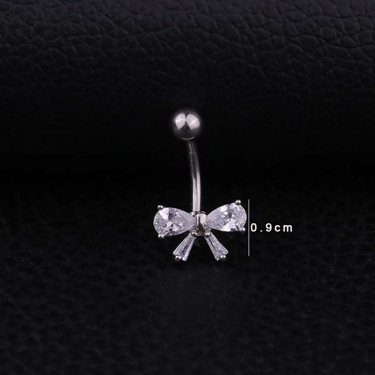 Fashion Bow Knot Stainless Steel Inlaid Zircon Belly Ring