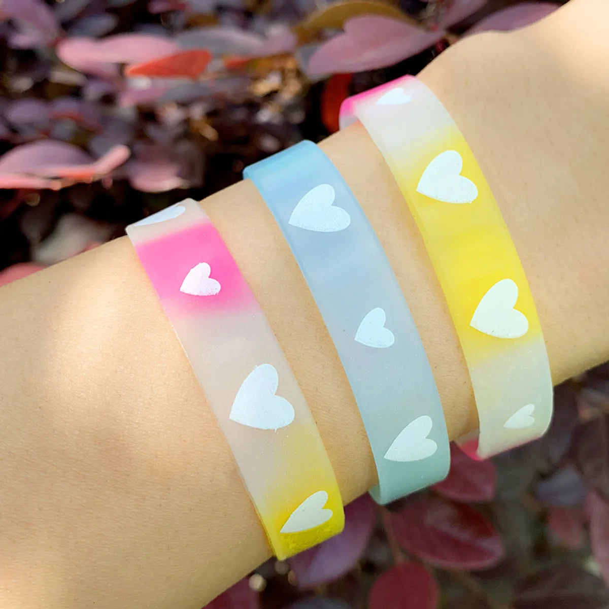 Bracelet Love Heart Silicone Bracelet Custom Luminous Sports Basketball Wristband Couple Bracelet Wholesale Gooddiy