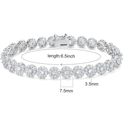 Brass 18K Gold Plated Casual Classic Style Plating Inlay Round Zircon Tennis Bracelet