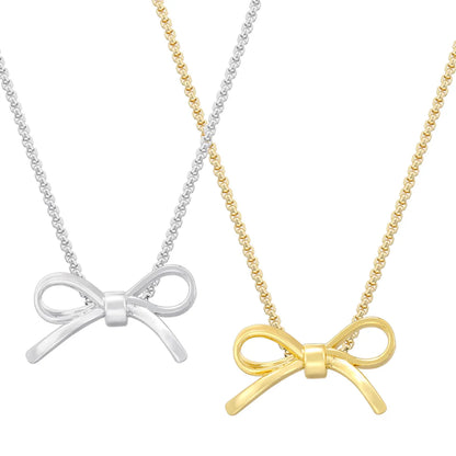 Brass 18K Gold Plated Casual Simple Style Classic Style Bow Knot Necklace