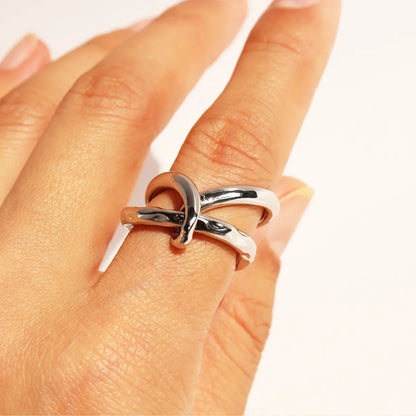 Brass 18K Gold Plated Exaggerated Simple Style Plating Geometric Knot Rings