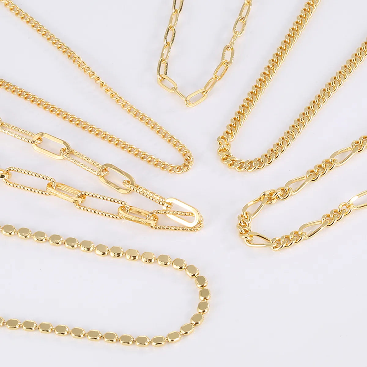 Brass 18K Gold Plated Paper Clip Solid Color Long Necklace Necklace