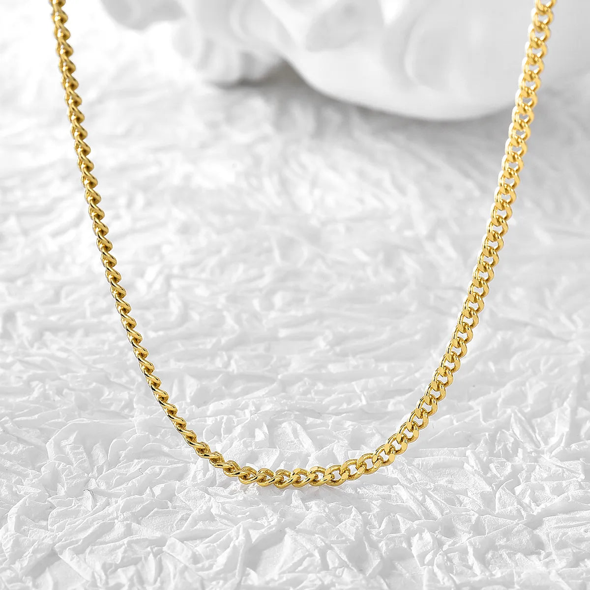 Brass 18K Gold Plated Paper Clip Solid Color Long Necklace Necklace