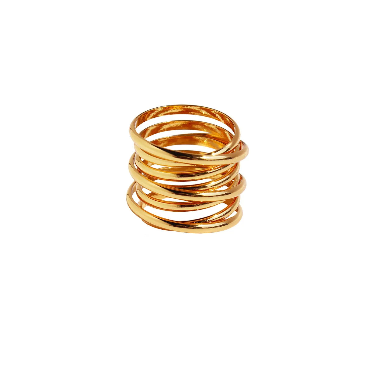 Brass 18K Gold Plated Simple Style Classic Style Plating Solid Color Rings