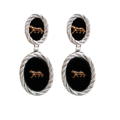 Brass 24K Gold Plated Animal Drop Earrings