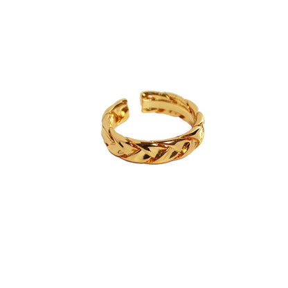 Brass 24K Gold Plated Geometric Open Rings