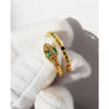 Brass 24K Gold Plated Plating Inlay Snake Zircon Rings