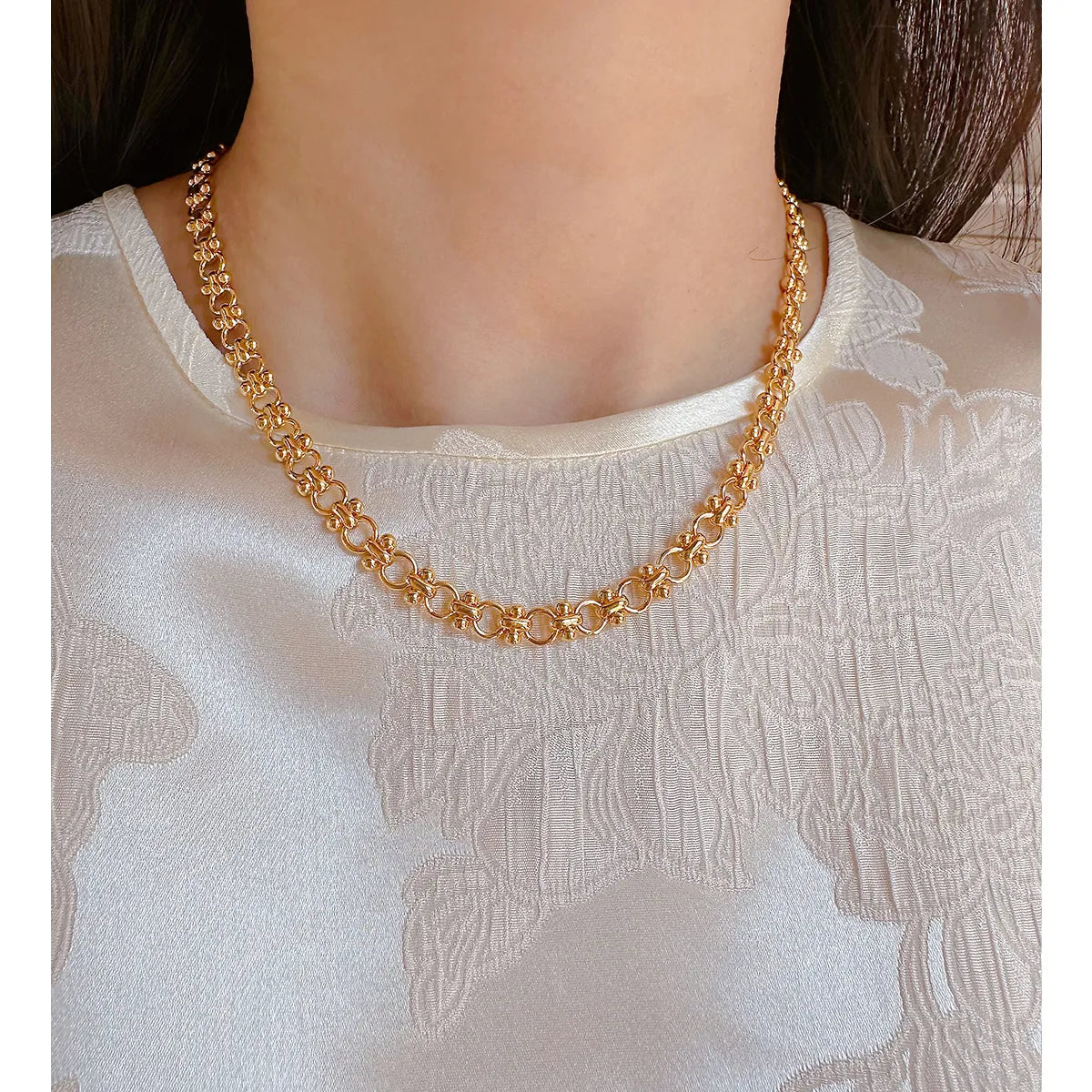 Brass Gold Plated Geometric Necklace