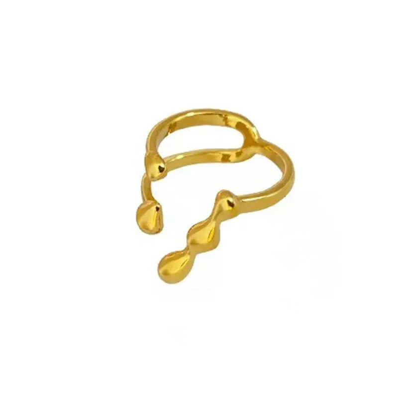 Brass Gold Plated Geometric Open Rings