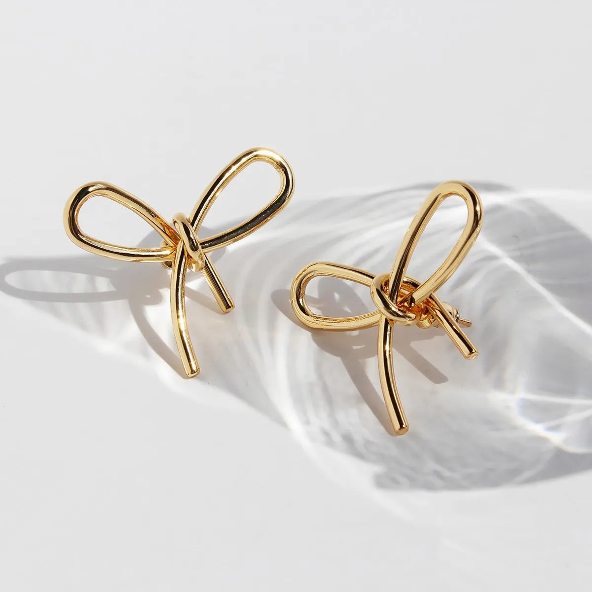 Brass Plating Bowknot Bow Knot Ear Studs