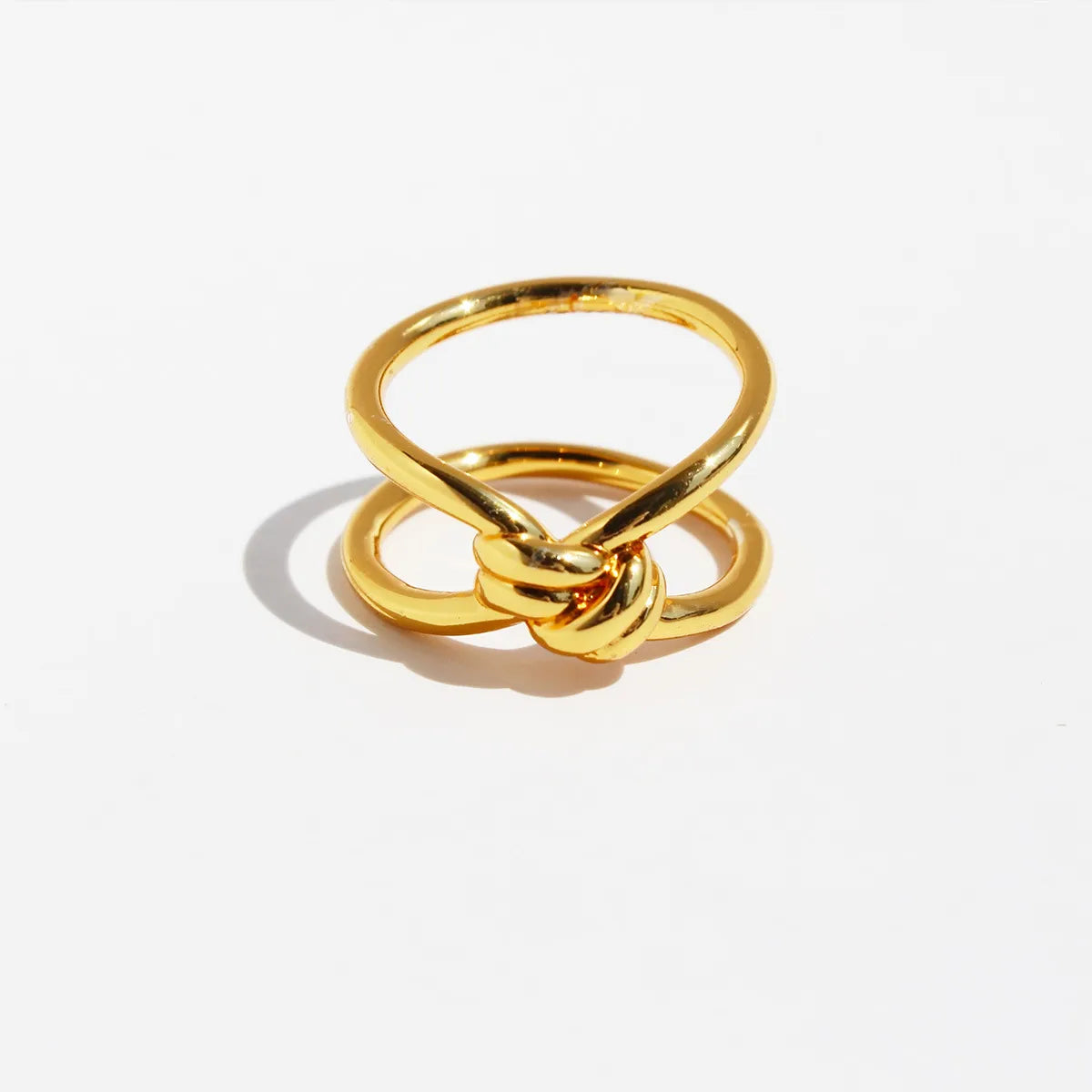 Brass Simple Style Classic Style Irregular Plating Knot Solid Color Rings