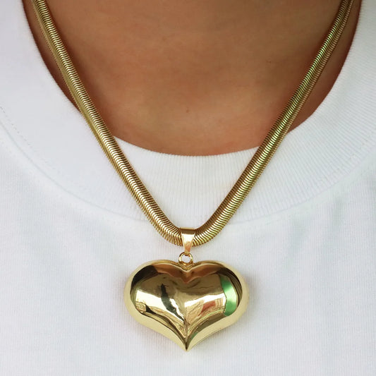 Brass Simple Style Classic Style Plating Heart Shape Pendant Necklace