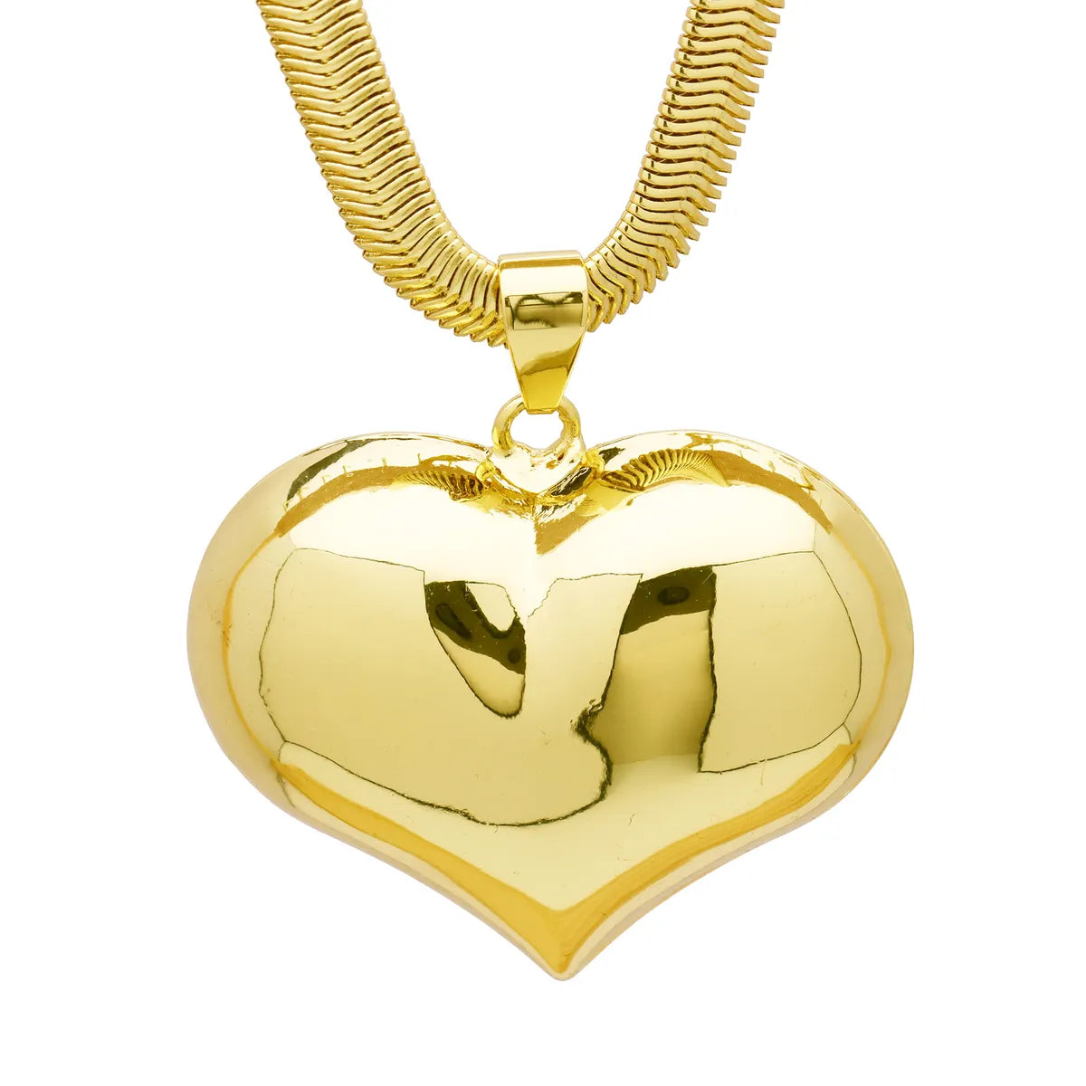 Brass Simple Style Classic Style Plating Heart Shape Pendant Necklace